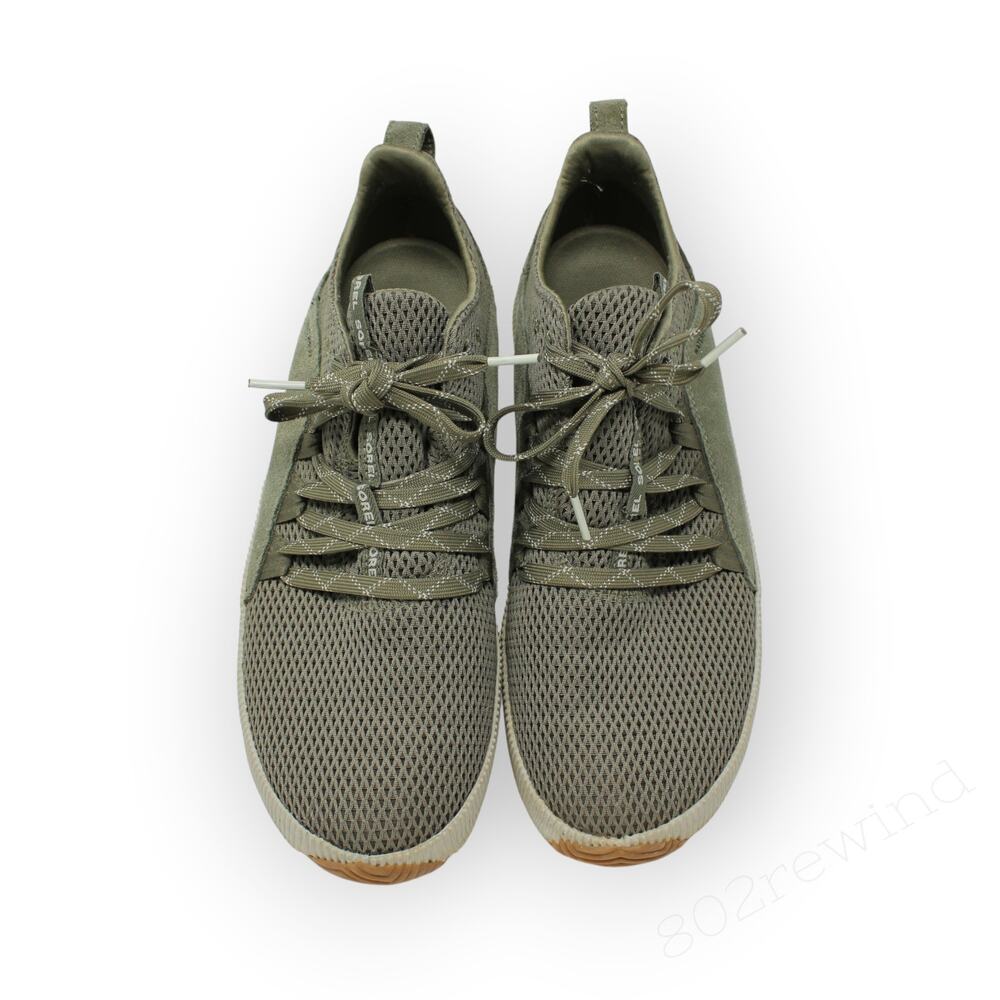 Sorel Women 12 Out N About Plus Sneaker Sage/Olive Mesh Suede Waterproof Boat